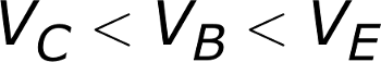 V_{C} < V_{B} < V_{E}