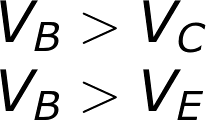 Saturation mode voltage relations