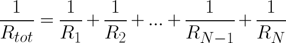 Equation for adding resistors in parallel