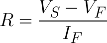 Current limiting resistor = (Vs-Vf)/If