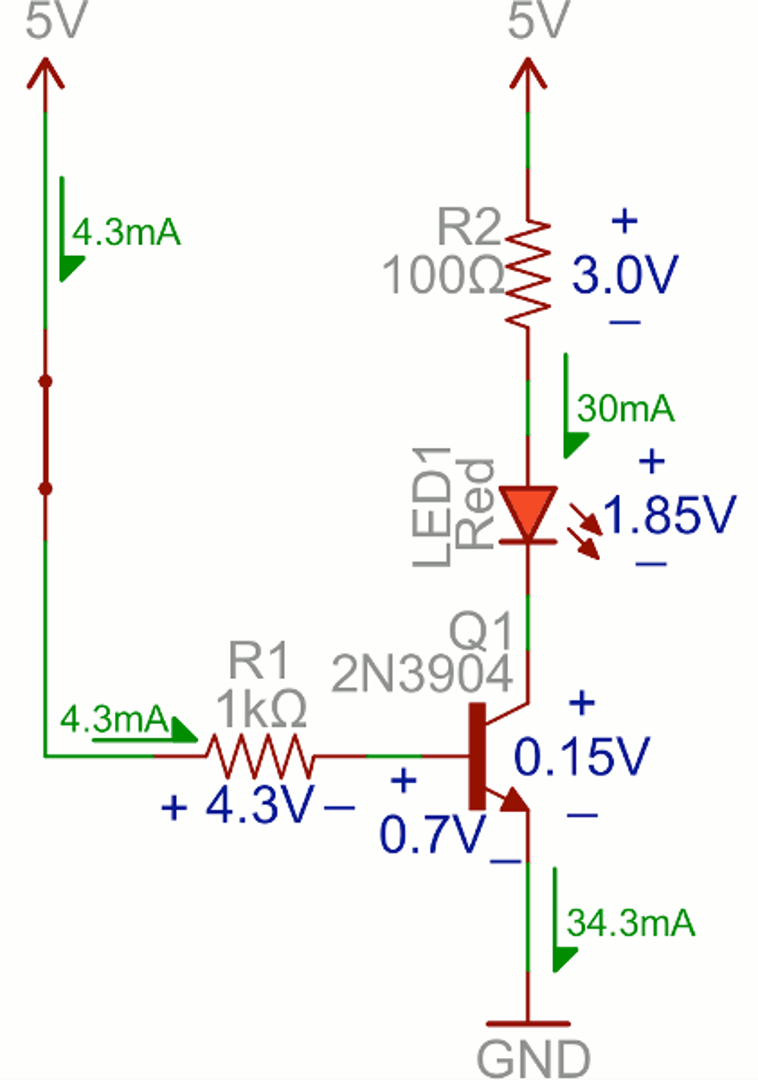 transistor with LED